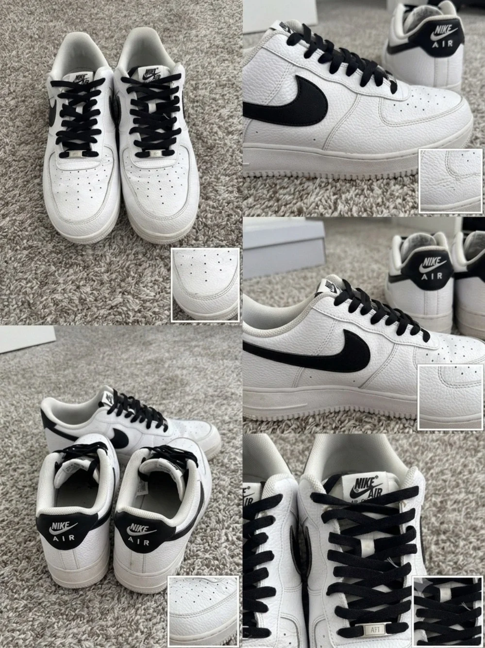 Nike Air Men's White Sneakers with Black Swoosh